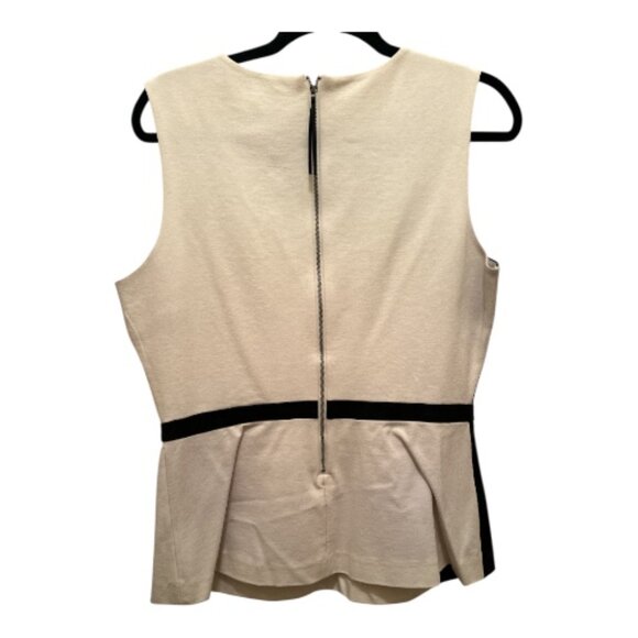 Black & White Faux Leather Mix Colorblock Top - Size 14 - Picture 2 of 11